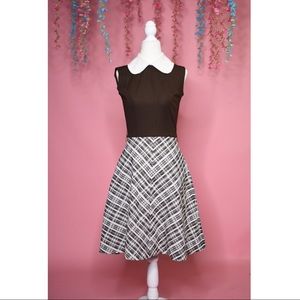 Vintage 60s Mod Brown Dress
